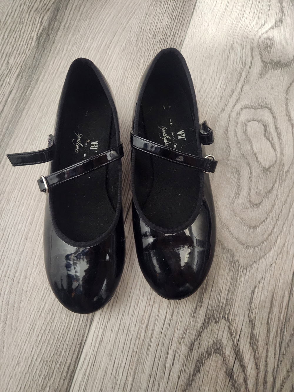 Girls Patent Mary Jane Tap Shoes in Black